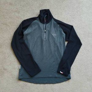 Icebreaker merino 260 half zip size S, teal-grey & black